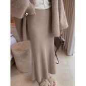 无托腹包臀一步裙子中长款 孕妇针织半身裙冬装 2025新款 软糯鱼尾裙