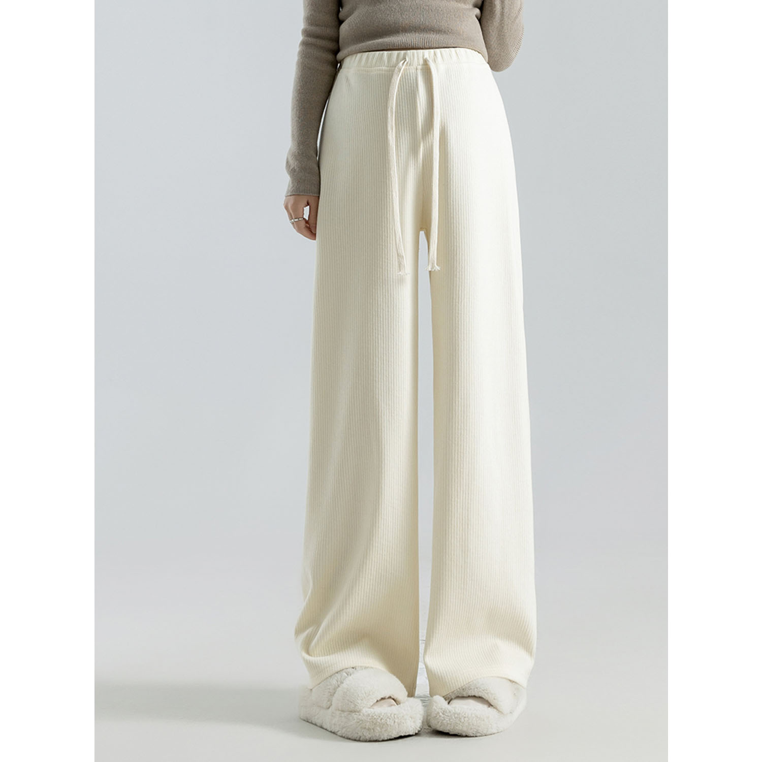 AUMS仿羊绒孕妇针织阔腿裤