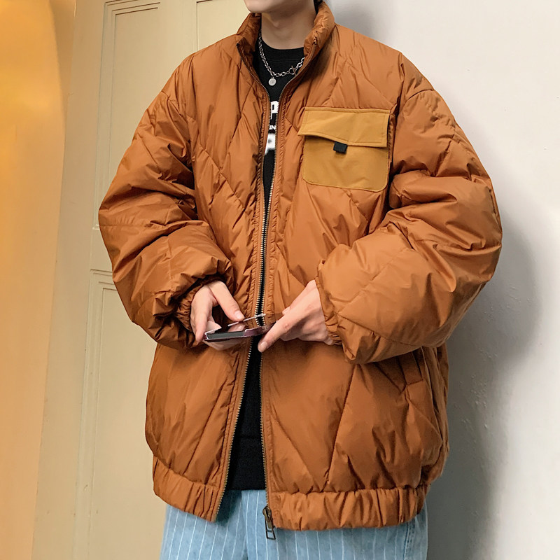 冬季日系复古立领棉衣男女潮牌宽松加厚港风情侣棉服-M05-P85卡其,男装棉衣,星座307-3(原516-1)