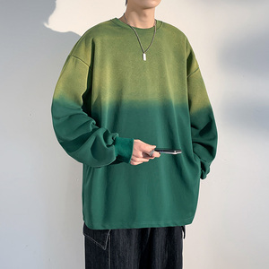 港风卫衣男2024春秋季渐变水洗oversize宽松情侣上衣-WY6602-P60图片
