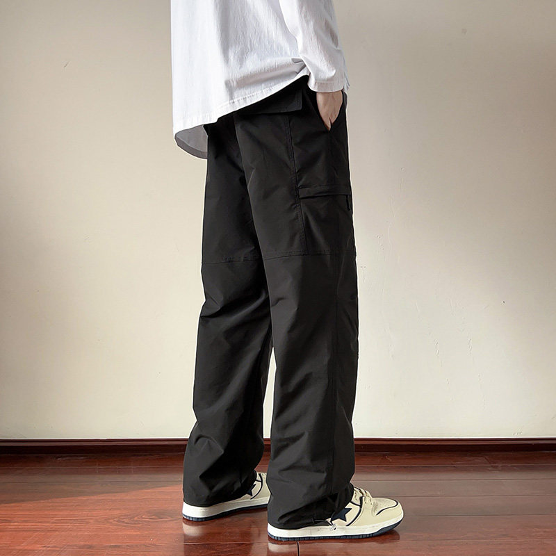 冲锋裤子男春夏季新款宽松直筒坠感抽绳休闲长裤潮-5068-P43卡其,男装休闲裤,星座307-3(原516-1)