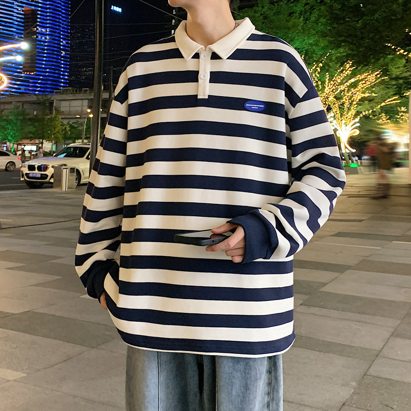 男士秋季2023新款潮牌ins宽松口袋打底衫上衣服潮-2383-宝蓝P55,男装卫衣,星座307-3(原516-1)
