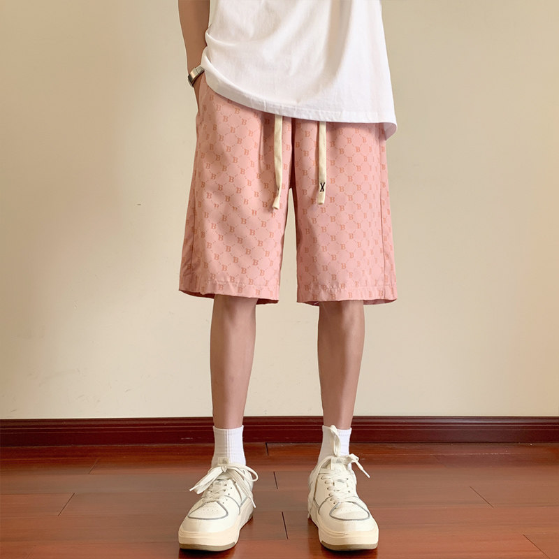 休闲短裤男款夏季B字母满印直筒五分裤子潮牌-DK701-P30黑色,男装休闲裤,星座307-3(原516-1)