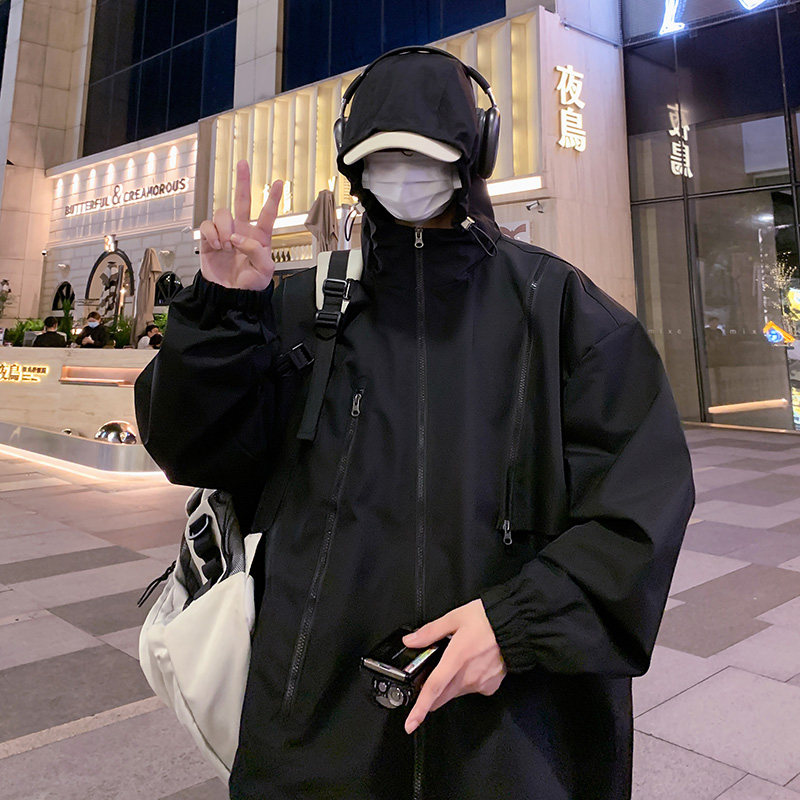 冲锋衣外套男春秋季2024新款潮牌美式机能工装夹克潮-JK01-P68紫,男装夹克,星座307-3(原516-1)