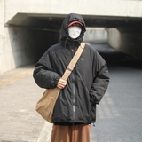 港风男装2024冬季新款百搭棉衣潮牌保暖连帽棉服外套潮-M02-P90黑，男装棉衣，星座307-3(原516-1)