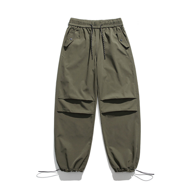 秋季ins潮牌日系工装裤宽松抽绳束脚裤潮高街复古男-5066-P40军绿,男装休闲裤,星座307-3(原516-1)