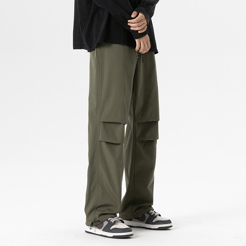 秋季ins潮牌日系工装裤宽松抽绳束脚裤潮高街复古男-5066-P40军绿,男装休闲裤,星座307-3(原516-1)