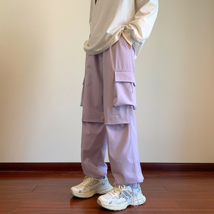 防水直筒工装裤男春季户外冲锋裤大码美式休闲裤潮-K686-P40卡其图片