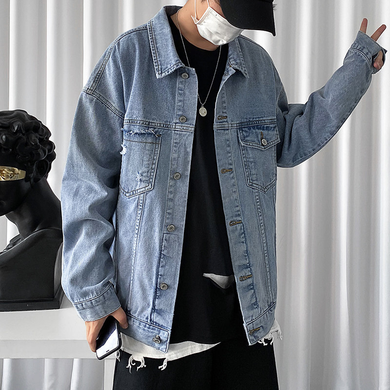 春秋季复古潮牌牛仔夹克男韩版宽松潮流港风休闲外套-J01-P70室内,男装夹克,星座307-3(原516-1)
