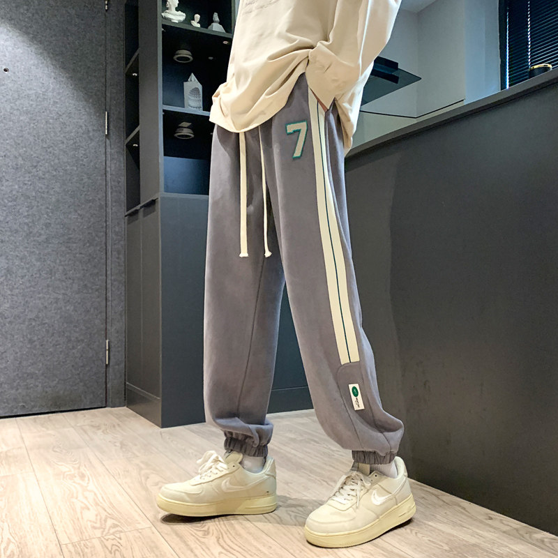 美式工装裤束脚裤男春夏哈伦裤子男宽松大码休闲裤-K660-P48深灰图片