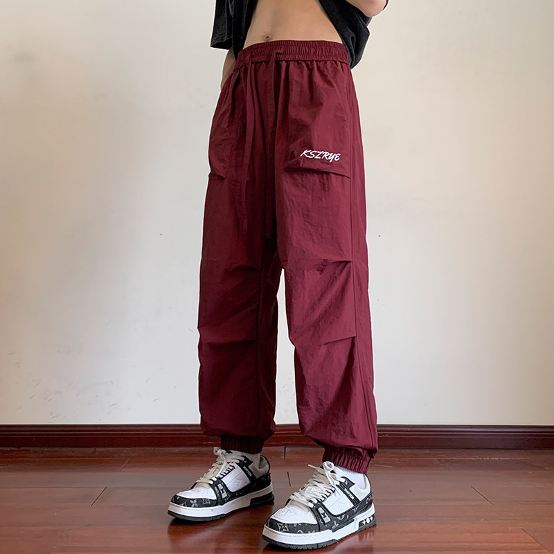 户外机能伞兵裤宽松直筒休闲裤束脚工装长裤男女潮-K861-P55卡其,男装休闲裤,星座307-3(原516-1)