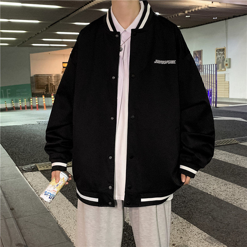 秋季外套男韩版潮流宽松帅气棒球服飞行员夹克ins-JK816-P60深灰,男装夹克,星座307-3(原516-1)