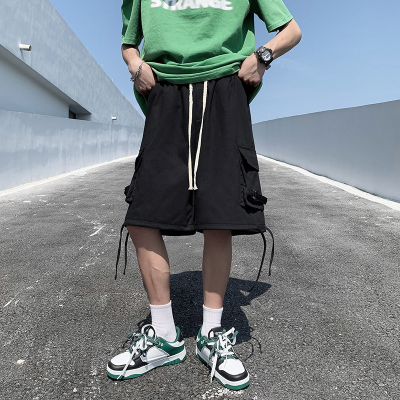 工装短裤男夏季日系中裤运动宽松潮流外穿休闲五分裤-K523-P40黑,男装休闲裤,星座307-3(原516-1)