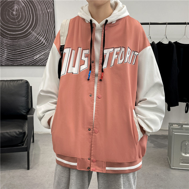 2024春秋季棒球服男ins潮流宽松韩版港风嘻哈外套-JK817-P60军绿,男装夹克,星座307-3(原516-1)
