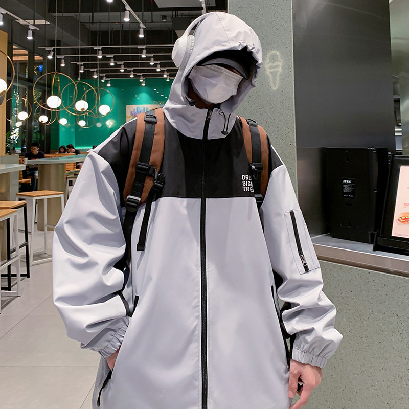 cityboy连帽冲锋衣外套男2024秋季潮牌登山服三防夹克-JK02-P68黑,男装夹克,星座307-3(原516-1)