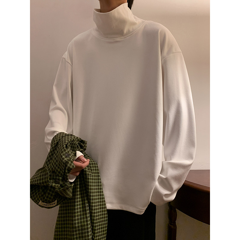 高领打底衫男德绒长袖t恤秋冬新款打底衣上衣加绒内搭-D005-白P35,男装卫衣,星座307-3(原516-1)