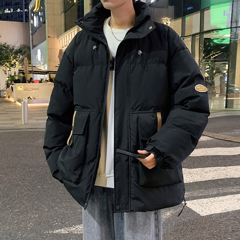 冬季立领棉服男宽松潮牌ins工装夹克冬季加厚保暖外套-M881-P95黑,男装棉衣,星座307-3(原516-1)