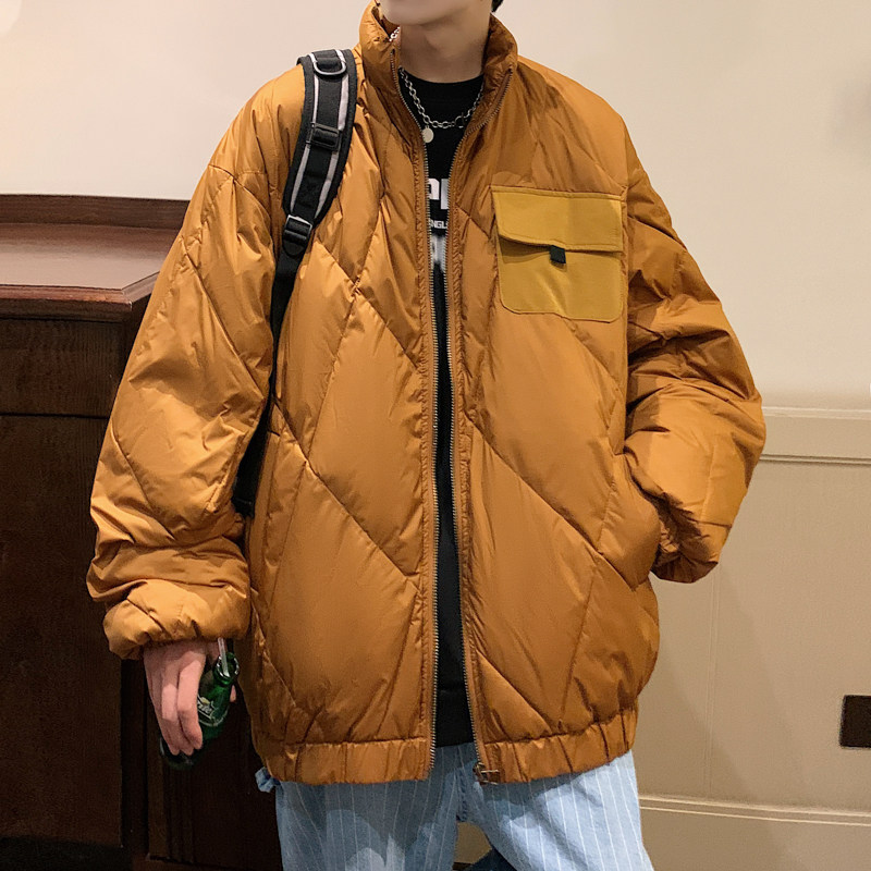 冬季日系复古立领棉衣男女潮牌宽松加厚港风情侣棉服-M05-P85卡其图片