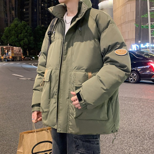 冬季立领棉服男宽松潮牌ins工装夹克冬季加厚保暖外套-M881-P95杏图片