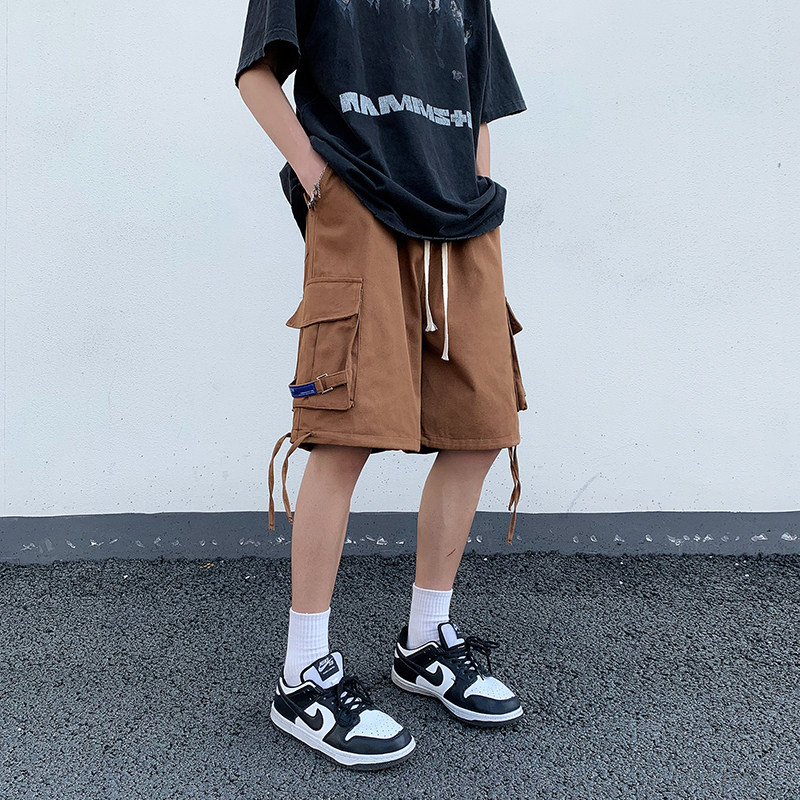 工装短裤男夏季日系中裤运动宽松潮流外穿休闲五分裤-K523-P40图片