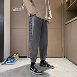 wassupcandy牛仔裤男夏季薄款潮牌黄泥染宽松束脚裤春秋休闲长裤，男装牛仔裤，星座307-3(原516-1)