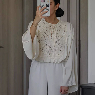 法式白色衬衫短裙两件套装女