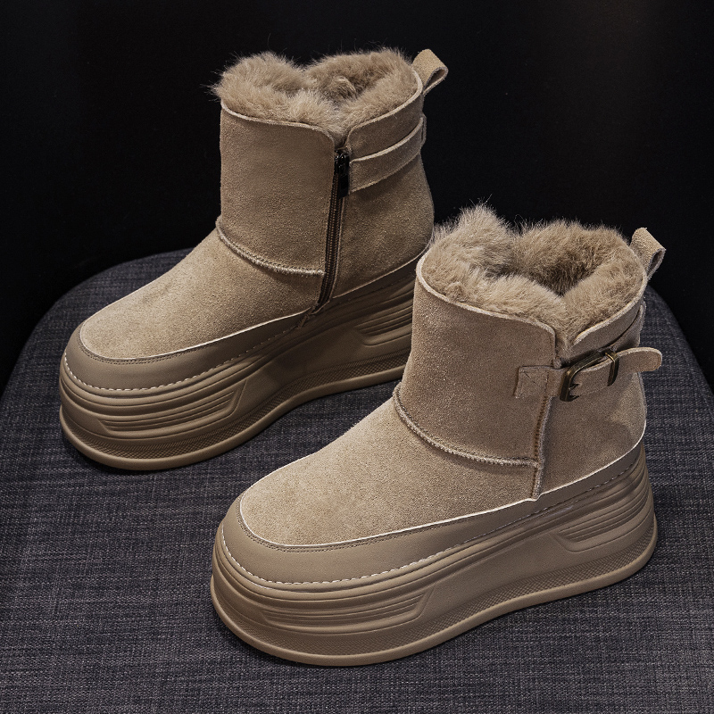 东北雪地靴女2025新款真皮冬季