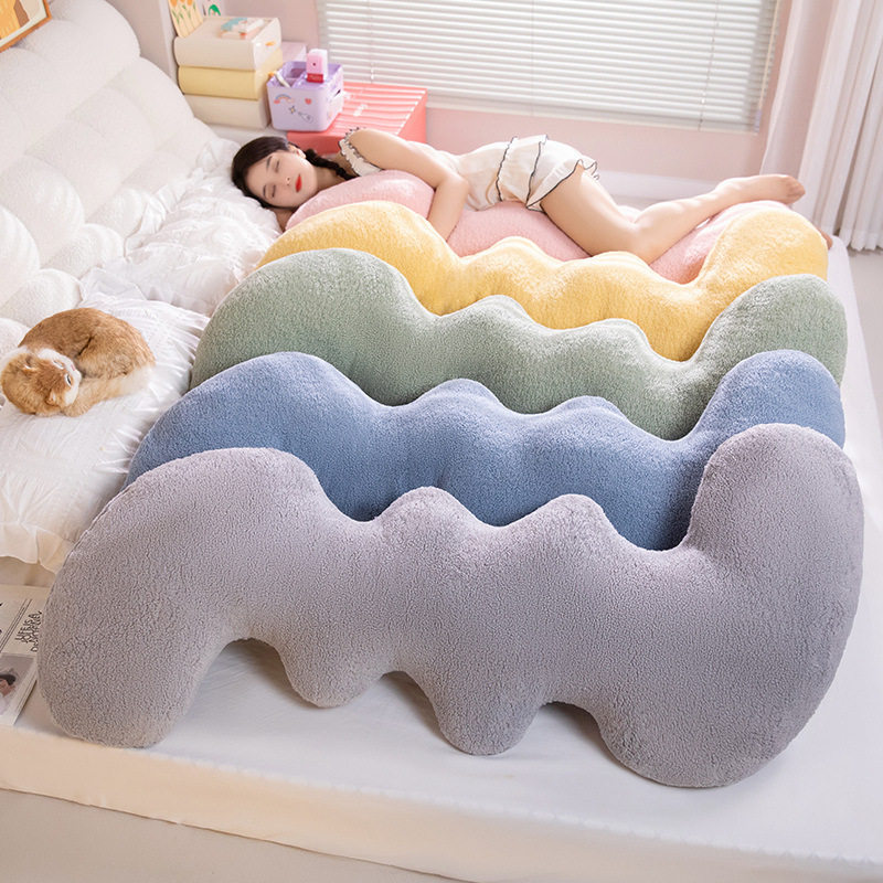 长条毛绒抱枕冰丝长条云朵抱枕男女床上夹腿侧睡枕床头护腰大靠垫,居家布艺,抱枕被,淘宝优惠券,粉丝福利购,淘宝优惠卷