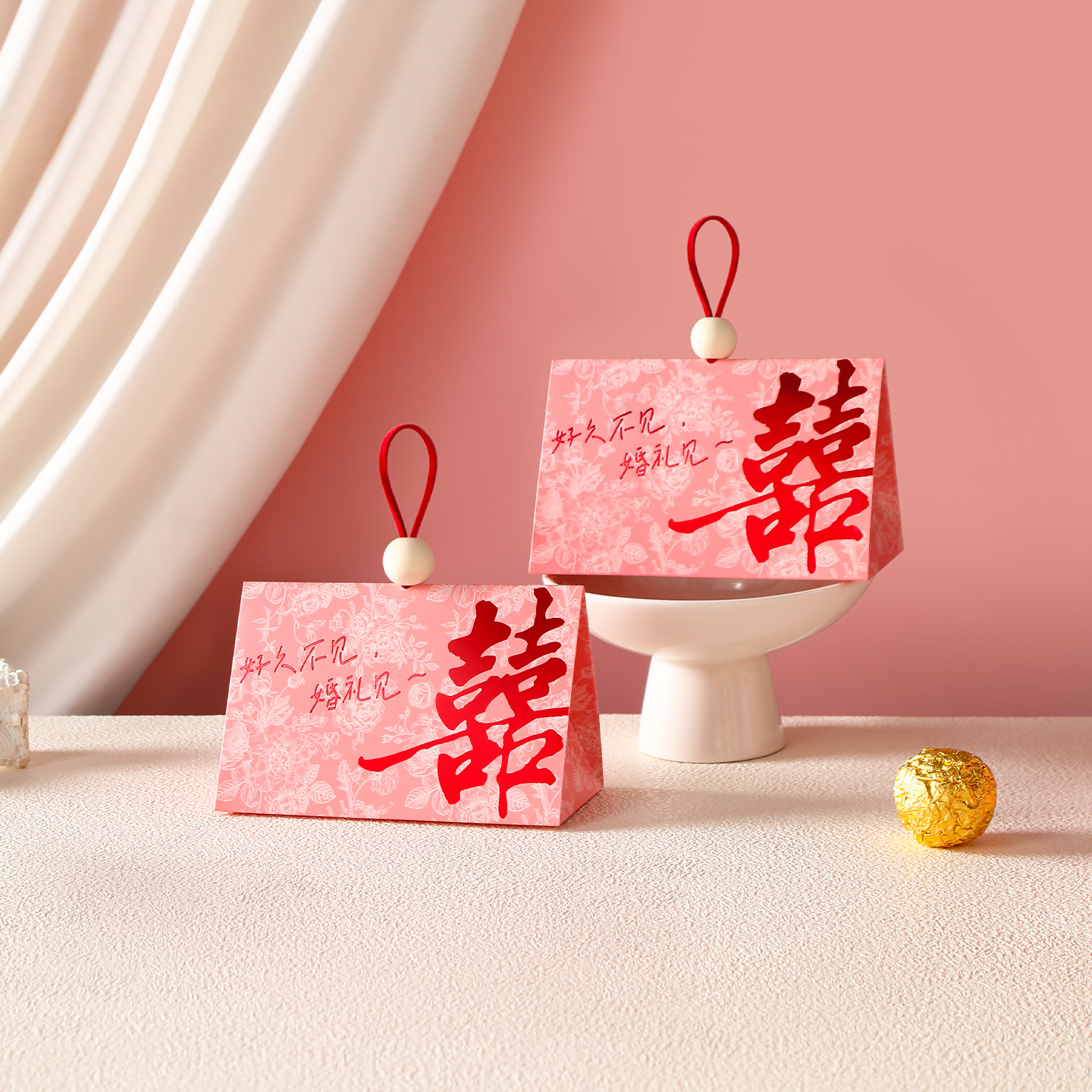 2025结婚喜糖盒订婚回礼手提糖果袋喜糖袋包装盒空盒中式高级感