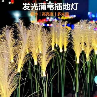 LED户外草坪灯太阳能光纤芦苇灯蒲苇庭院灯园林小区景观亮化防水