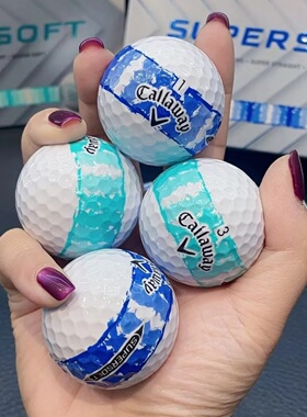 代购Callaway Supersoft卡拉威轨道泼墨球蒂芙尼蓝色二层高尔夫球
