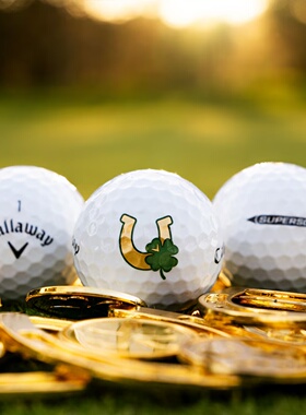 代购Callaway Golf Supersoft 卡拉威马蹄四叶草印花双层高尔夫球