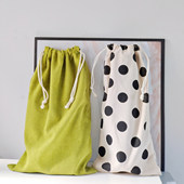 少女心灯芯绒帆布抽绳便携束口袋拉绳水杯卷发棒大容量收纳布袋