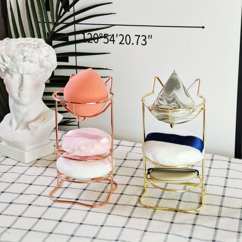 蛋架收纳多个金属气垫粉扑