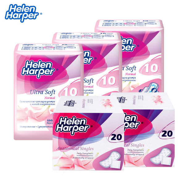 英国皇室认证 Helen Harper 海伦哈伯 超薄棉柔卫生巾/护垫 70片套装 优惠券折后￥29.9包邮（￥89.9-60）