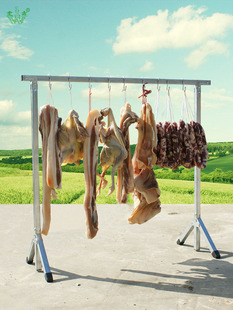 厂家正品腊肉架子晾晒架加厚折叠烘烤架家用腊肉货架挂熏肉架雯霖