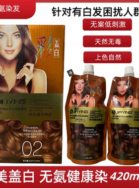 嘉瀛彩盖白染发剂无氨巧克力染膏多段色统一不沾头皮持久健康彩色