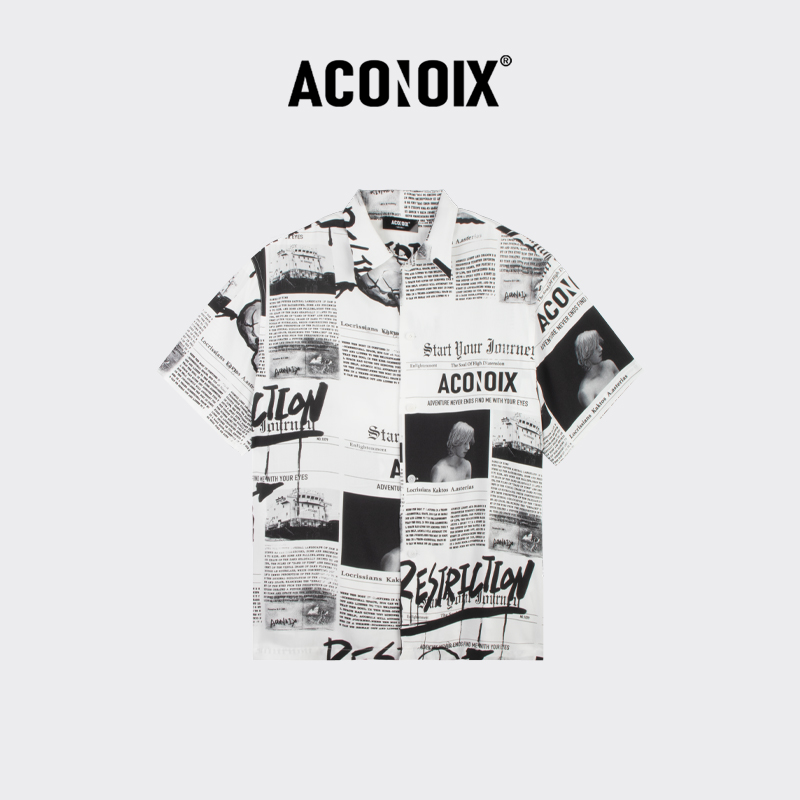 ACONOIX短袖潮流高街衬衫