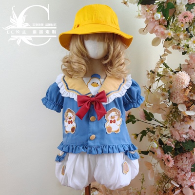 原创洛丽塔鸭子宝宝可爱套装迪士尼乐园幼儿园萌娃穿搭cos唐老鸭