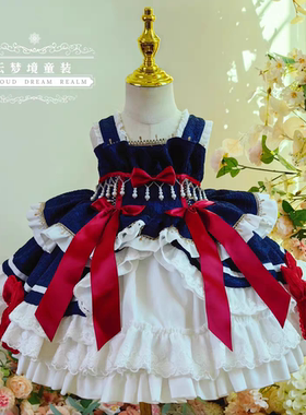 女童原创迪士尼白雪公主裙洛丽塔连衣裙圣诞新年生日礼服Lolita裙