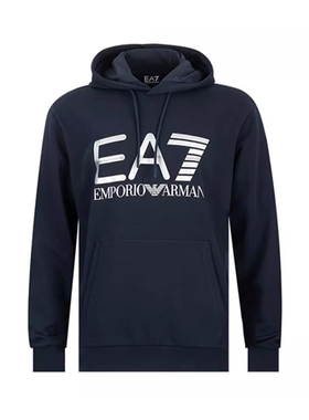 EMPORIO ARMANI阿玛尼男logo印花全棉连帽衫男士2025新款XY推选