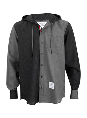 Thom Browne汤姆布朗条纹连帽长袖衬衫男士春秋新款XY推广