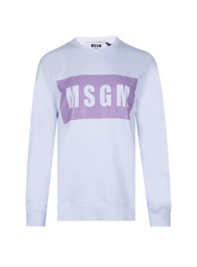 MSGM字母logo印花圆领全棉套头卫衣女士秋冬XY精选合