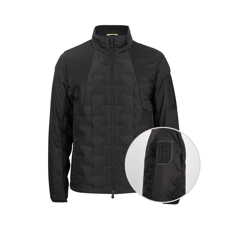 Hugo Boss雨果-博斯男经典绗缝拼接羽绒服男士2025秋冬新款XY