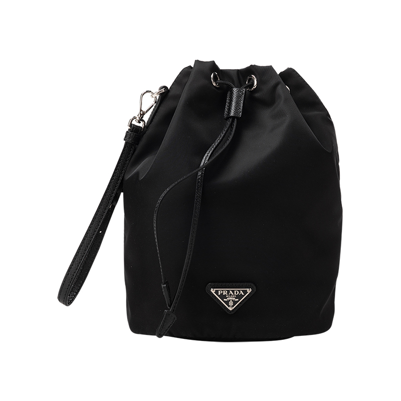 PRADA抽绳封口水桶包单肩斜挎包