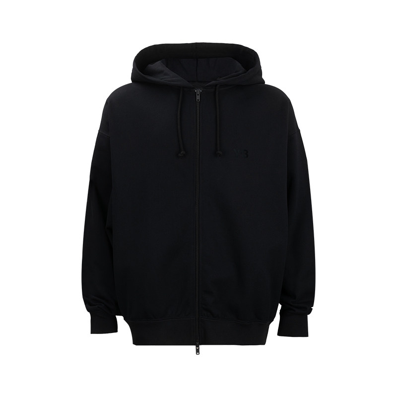 Y-3细节拉链加绒连帽衫男女