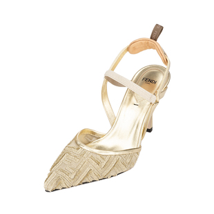 女士XY促销 FENDI芬迪女经典 印花刺绣高跟鞋