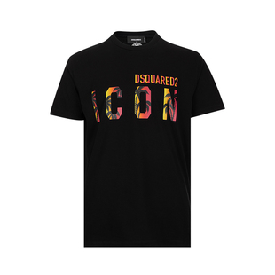 春夏XY促销 Dsquared2二次方男经典 T恤男士 印花细节全棉短袖 Icon