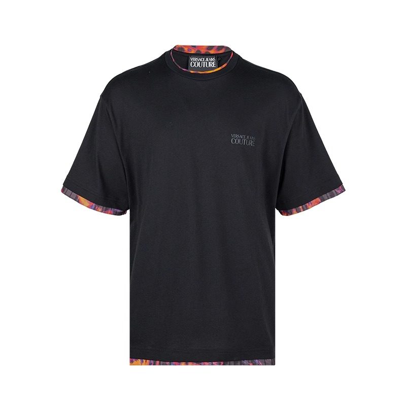 Versace/范思哲Jeans Couture男士对比边饰短袖T恤2025新款XY推选