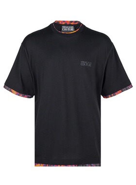 Versace/范思哲Jeans Couture男士对比边饰短袖T恤2025新款XY推选